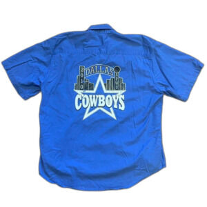 Dallas Cowboys Blue Button Up Short Sleeve Shirt